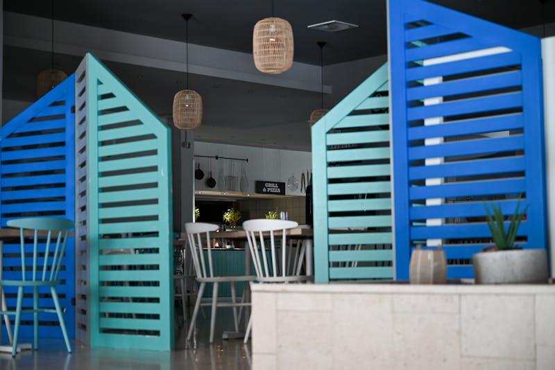 Seasons pizza kitchen interior with fresh ingredients being prepared